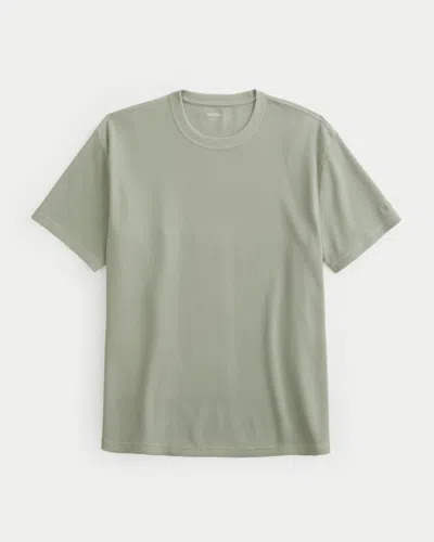 Hollister Relaxed Microthermal Crew T-shirt In Green