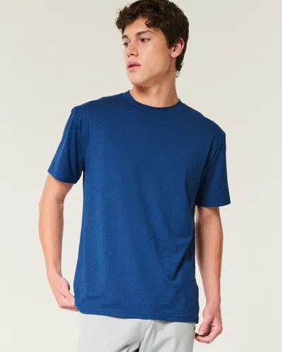 Hollister Relaxed Stretch Crew T-shirt In Blue