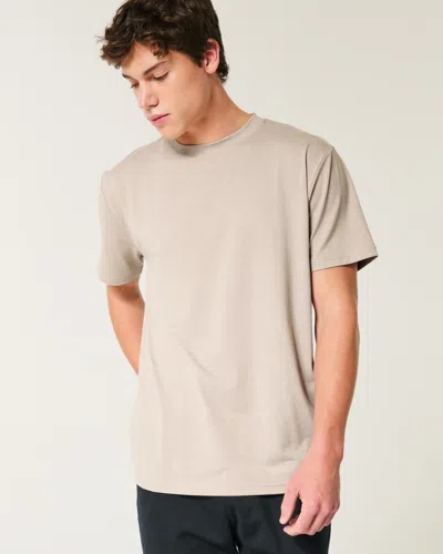 Hollister Relaxed Stretch Crew T-shirt In Neutral