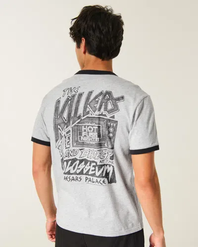 Hollister Relaxed The Killers Graphic Tee In Gray