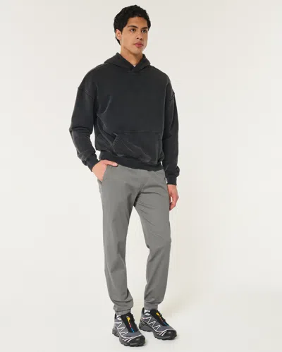 Hollister Relaxed Twill Joggers In Gray