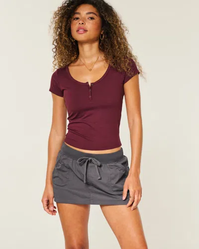 Hollister Remi Poplin Micro Mini Skort In Multi