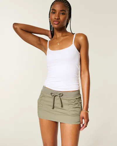 Hollister Remi Poplin Micro Mini Skort In Gray