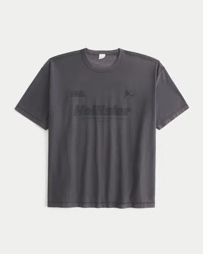 Hollister Reversible Cotton Logo Crew T-shirt In Black