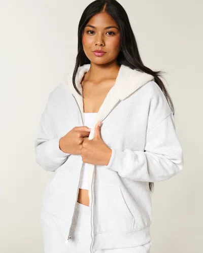 Hollister Reversible Faux Fur-lined Fleece Zip-up Hoodie