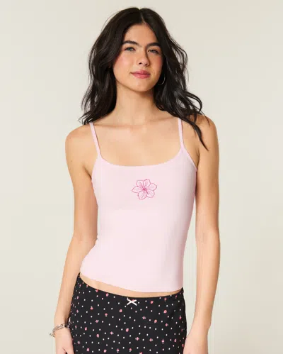Hollister Reversible Floral Graphic Cami In Pink
