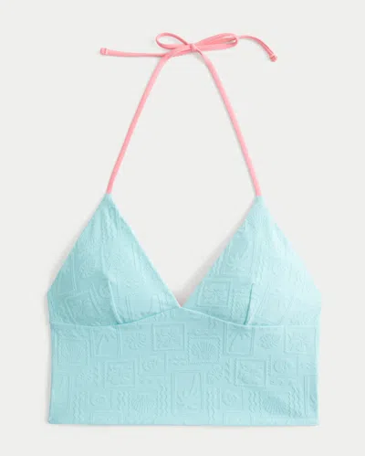Hollister Reversible Jacquard Tankini In Turquoise-pink