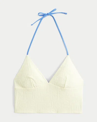 Hollister Reversible Jacquard Tankini In Yellow-blue