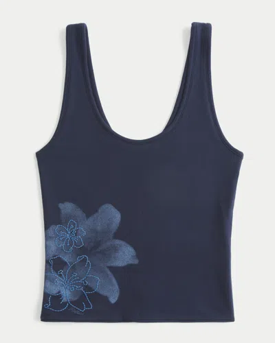 Hollister Reversible Scoop Tank In Navy