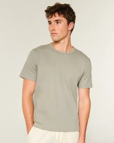 Hollister Rib Crew T-shirt In Green