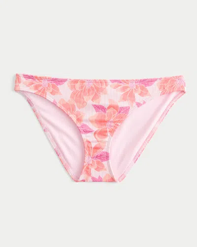 Hollister Ribbed Bikini Bottom In Pink