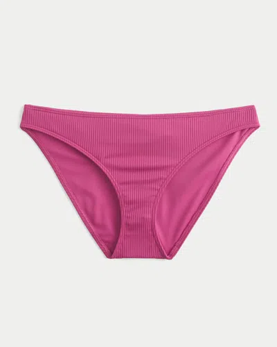 Hollister Ribbed Bikini Bottom In Pink