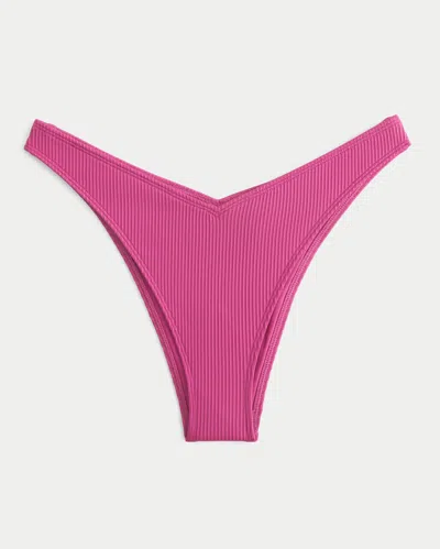 Hollister Ribbed Cheekiest Bikini Bottom In Purple