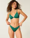 Hollister Ribbed High-leg Cheekiest Bikini Bottom In Green