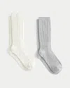 Hollister Ribbed Socks 2-pack In Gray