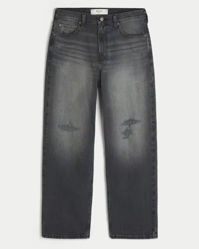 Hollister Ripped Baggy Jeans In Black