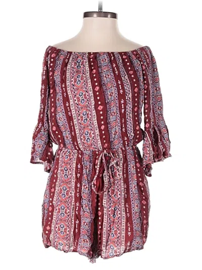 Pre-owned Hollister Romper In Burgundy