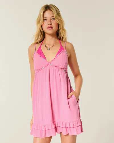Hollister Rope Trim Babydoll Mini Dress