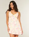 Hollister Rope Trim Babydoll Mini Dress