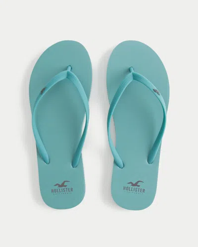 Hollister Rubber Flip Flops In Blue
