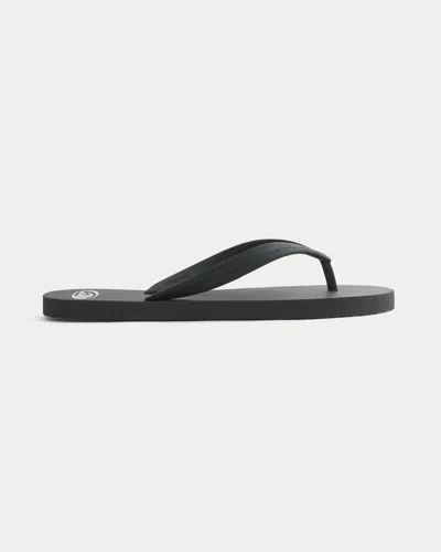 Hollister Rubber Flip Flops In Black
