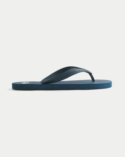 Hollister Rubber Flip Flops In Blue