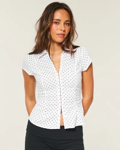 Hollister Ruched Short-sleeve Shirt In White