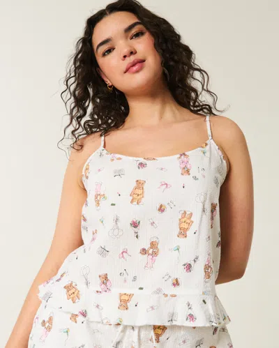 Hollister Ruffle Seersucker Sleep Tank