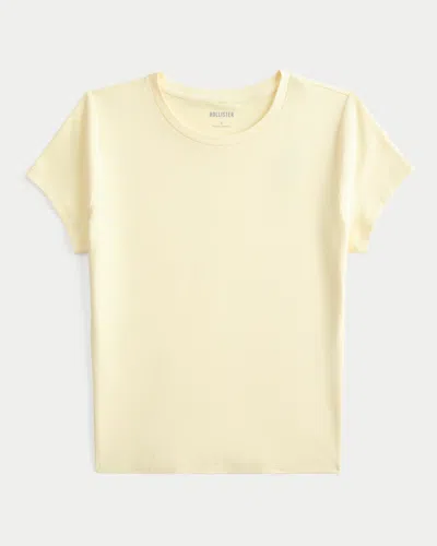 Hollister Seamless Fabric Crew Baby Tee In Yellow