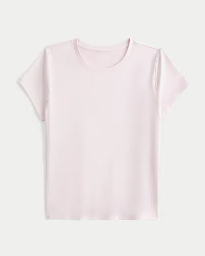 Hollister Seamless Fabric Crew T-shirt In Pink