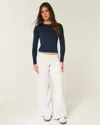 Hollister Senior Graphic Baggy Sweatpants In White