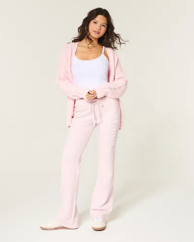 Hollister Senior Graphic Boot Sweatpants In Pink