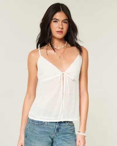 Hollister Sequin Flyaway Babydoll Cami In White