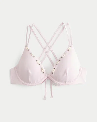 Hollister Shell-embellished Strappy Back Underwire Bikini Top