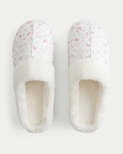 Hollister Sherpa-lined Platform Slippers In White