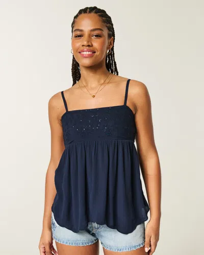 Hollister Shimmer Tunic Top In Blue