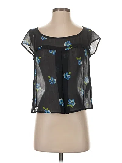 Pre-owned Hollister Short Sleeve Blouse In Black
