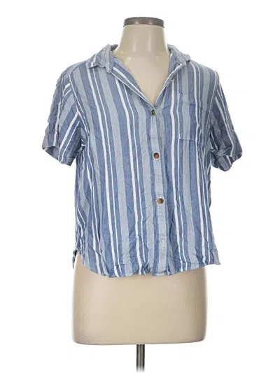 Pre-owned Hollister Short Sleeve Blouse In Blue
