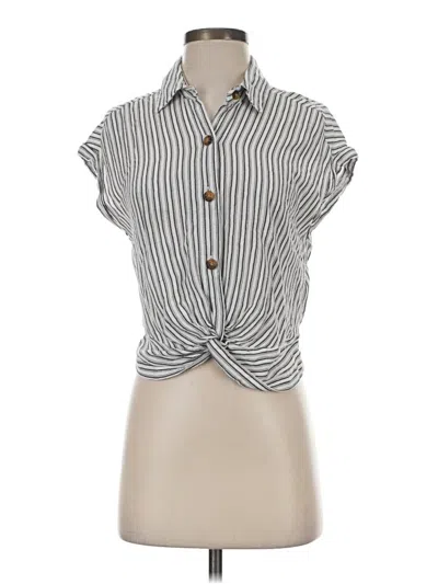 Pre-owned Hollister Short Sleeve Blouse In Gray