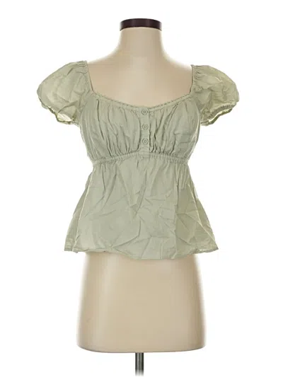 Pre-owned Hollister Short Sleeve Blouse In Green