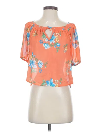 Pre-owned Hollister Short Sleeve Blouse In Orange