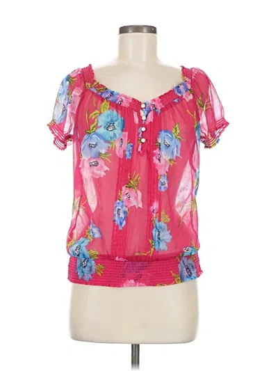 Pre-owned Hollister Short Sleeve Blouse In Pink
