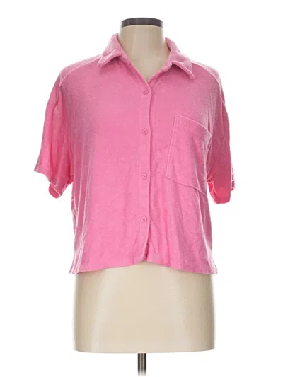 Pre-owned Hollister Short Sleeve Blouse In Pink