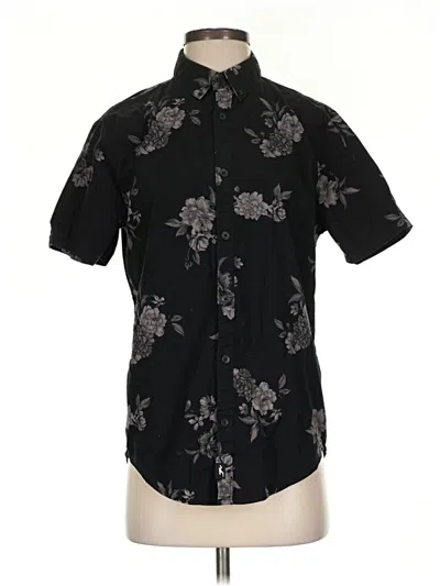 Pre-owned Hollister Short Sleeve Button Down Shirt In Black