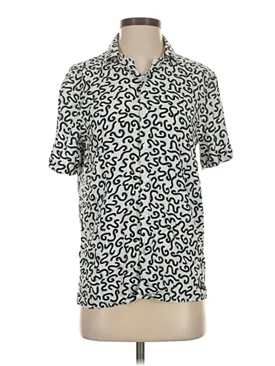 Pre-owned Hollister Short Sleeve Button Down Shirt In Ivory