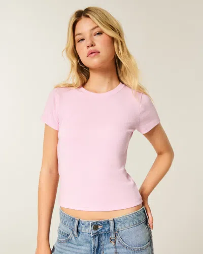 Hollister Short-sleeve Crew Baby Tee In Pink