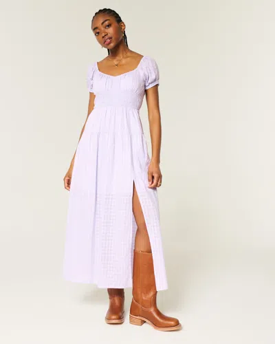 Hollister Short-sleeve Open-back Maxi Dress In White