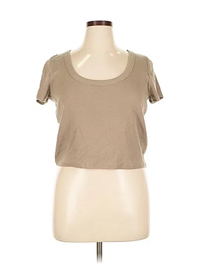 Pre-owned Hollister Short Sleeve T-shirt In Brown