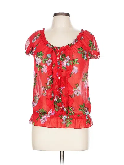 Pre-owned Hollister Short Sleeve T-shirt In Red