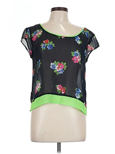 Pre-owned Hollister Short Sleeve Top Black Sweetheart Neckline Tops